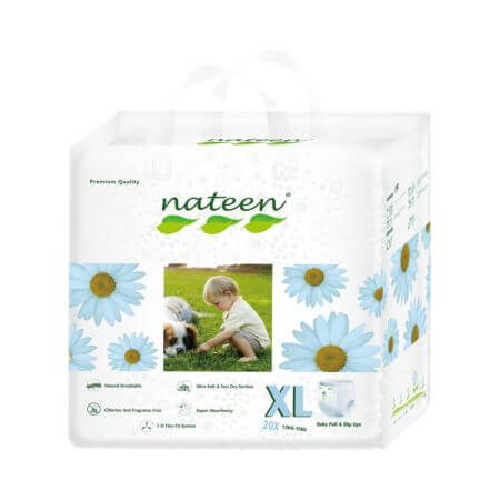 Culotte de protection hypoallergénique Premium Line, 3D Flex & Fit, No. 5, 12-17 kg, 20 pièces, Nateen