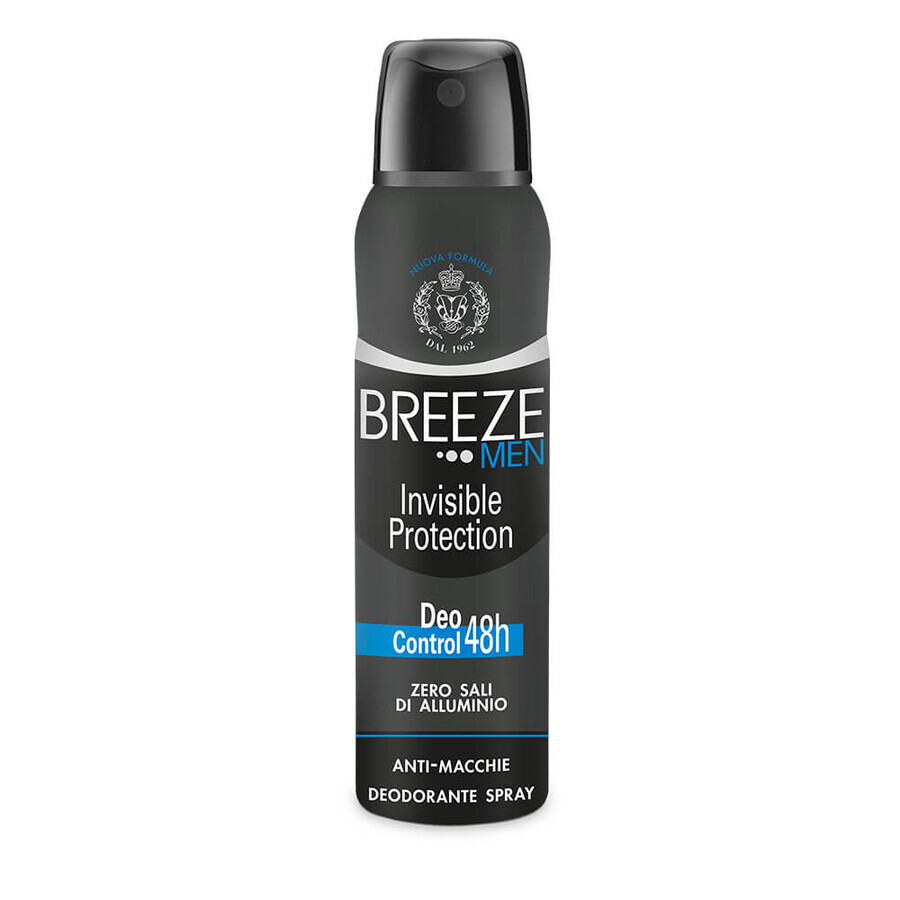 Invisible Protection Déodorant Spray sans aluminium pour hommes, 150 ml, Breeze