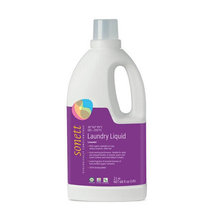Lessive écologique pour le linge blanc et de couleur à la lavande, 2000 ml, Sonett