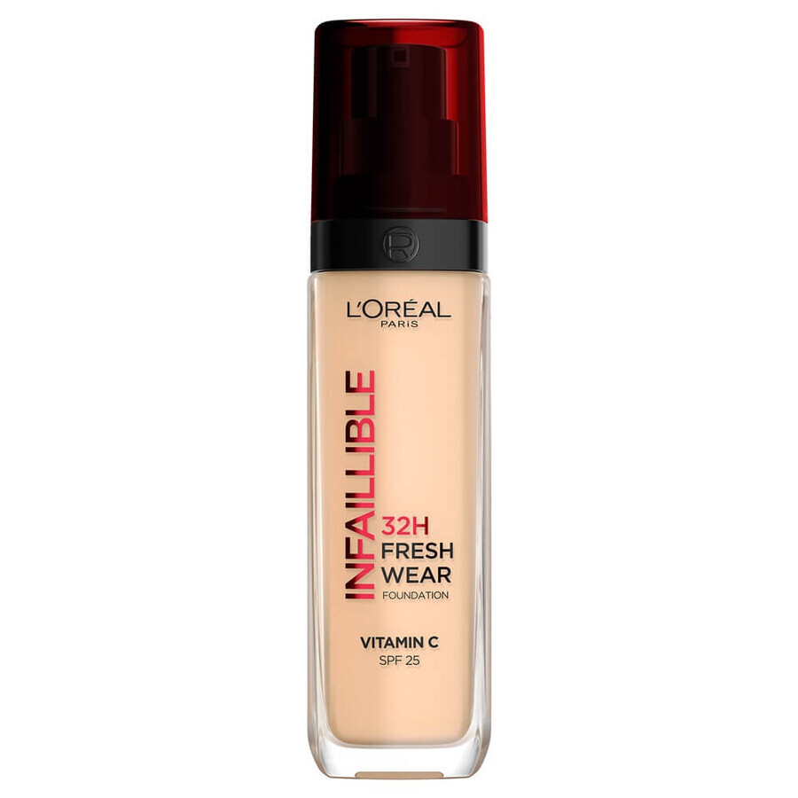 Fondotinta resistente al trasferimento Infaillible 32H Fresh Wear 100 Fair-Light, 30 ml, L'Oreal