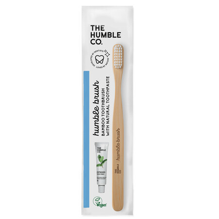 Kit brosse à dents en bambou souple, 1 pièce + Mini dentifrice, 7 g, The Humble Co
