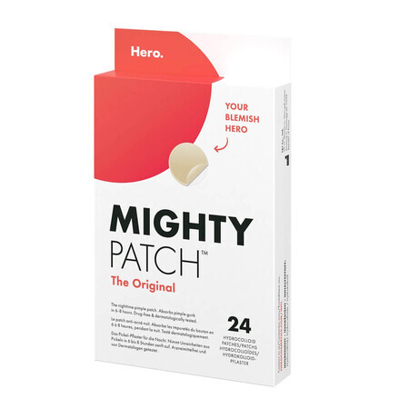 Mighty Patch Original Hydrocolloidal Acne Patches, 24 pièces, Hero