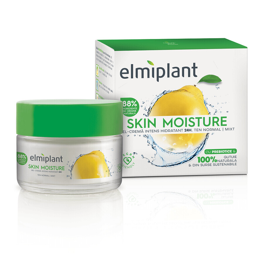 Skin Moisture gel crème de jour hydratant intense pour peaux normales et mixtes, 50 ml, Elmiplant