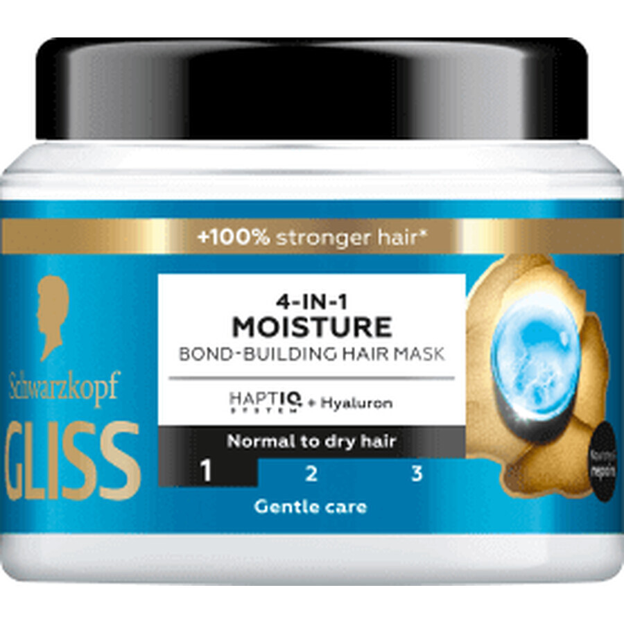 Schwarzkopf GLISS 4 en 1 Masque capillaire hydratant, 400 ml