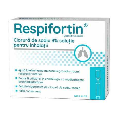 Clorura de sodiu 3% solutie pentru inhalatii Respifortin, 60 fiole x 4 ml, Penta Arzneimittel