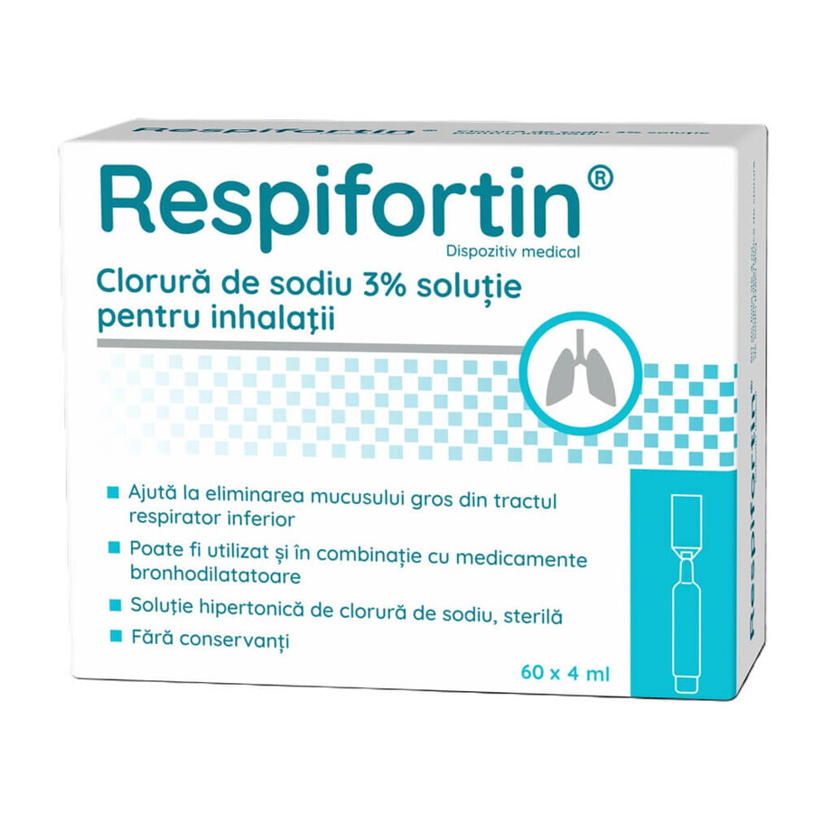 Clorura de sodiu 3% solutie pentru inhalatii Respifortin, 60 fiole x 4 ml, Penta Arzneimittel