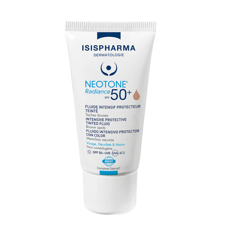 Isispharm Neotone Crème dépigmentante teintée SPF50+ Éclat moyen, 30 ml