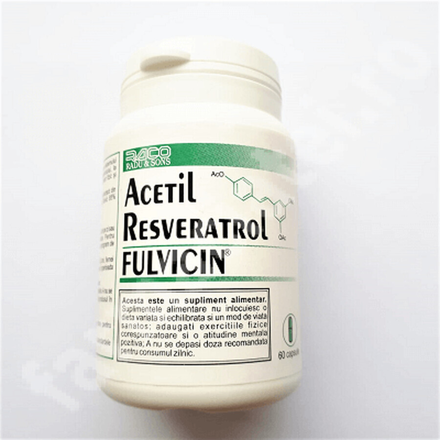 Acétyl Resvératrol avec Fulvicine, 60 gélules, Raco