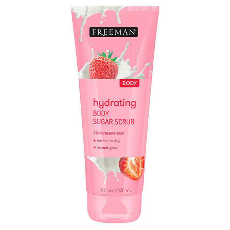 Exfoliant hidratant de corp cu lapte si capsuni, 175 ml, Freeman