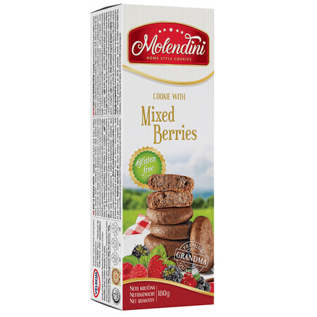 Biscotti ripieni di frutti di bosco, 180 g, Molendini