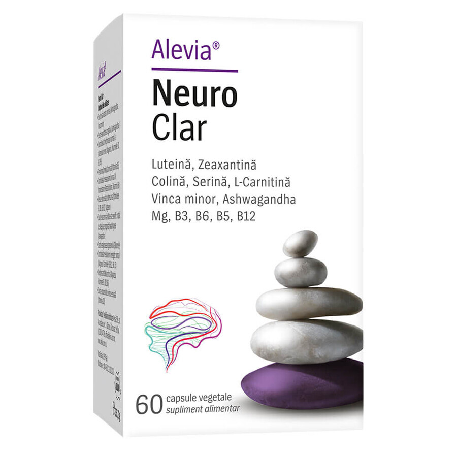 Integratore per la neuroprotezione Neuro Clear, 60 capsule vegetali, Alevia