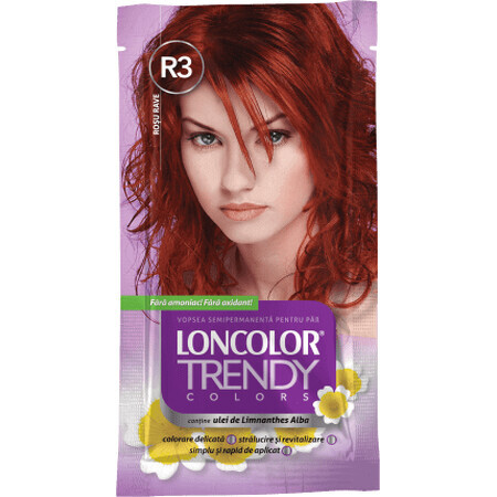 Loncolor Trendy Semi-permanente Farbe Rave Rot R3, 1 Stück