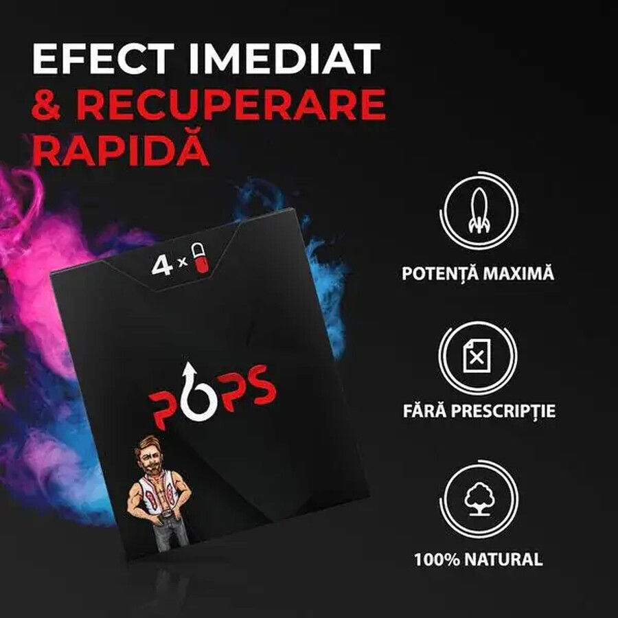 Integratore alimentare di potenza, 4 capsule, Pops