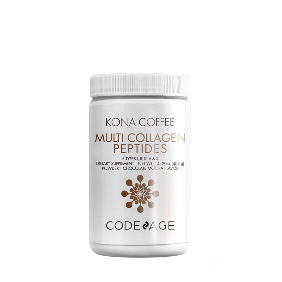 Codeage Kona Coffee Multi Collagen - 5 tipi di peptidi di collagene, collagene idrolizzato da 5 fonti sotto forma di peptidi solubili di caffè Kona, 408 g, GNC