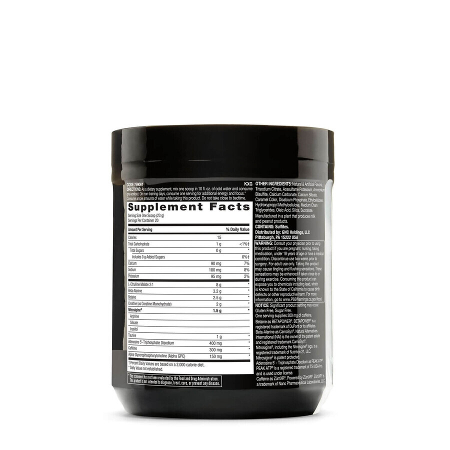 Beyond Raw LIT AF cu Aroma de Ceai de Lamaie, 460 g, GNC 