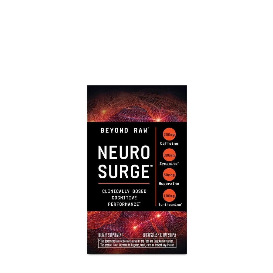Beyond Raw Neuro Surge, Formule Nootropique pour la Performance Cognitive, 30 cps, GNC