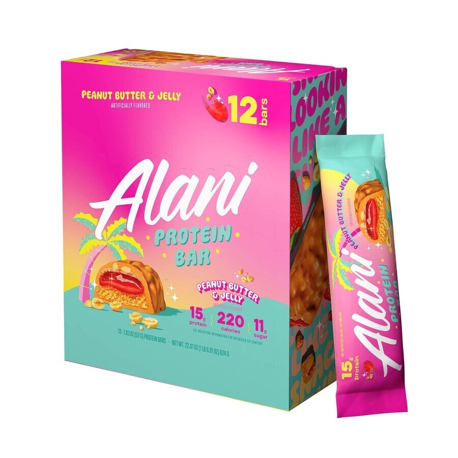 Alani Nu Fit Snacks, barre protéinée au beurre de cacahuète et à la gelée, 52 g, GNC