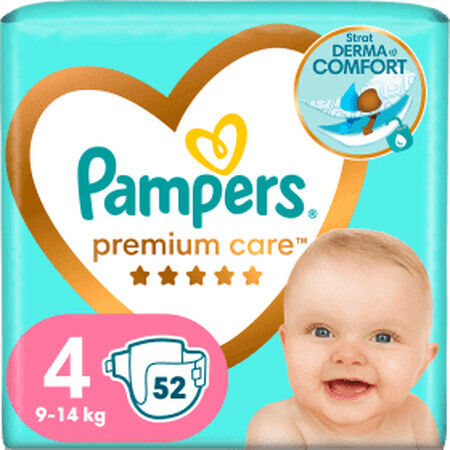 Pampers Premium Care Couche bébé Premium Care numéro 4, 9-14kg, 52 pcs