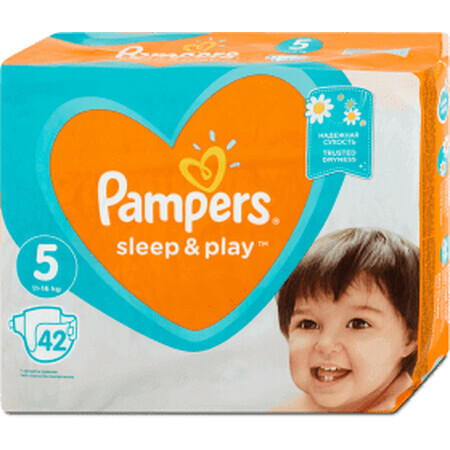 Couches Pampers Sleep &amp; Play pour enfants, numéro 5, 11-16kg, 42 pièces