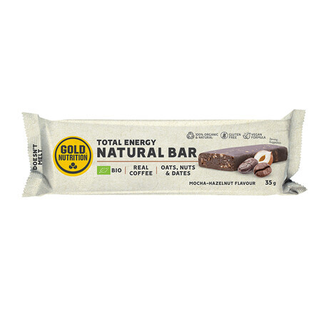 Barre protéinée Bio Natural Bar Moka-Peanut, 35 g, Gold Nutrition