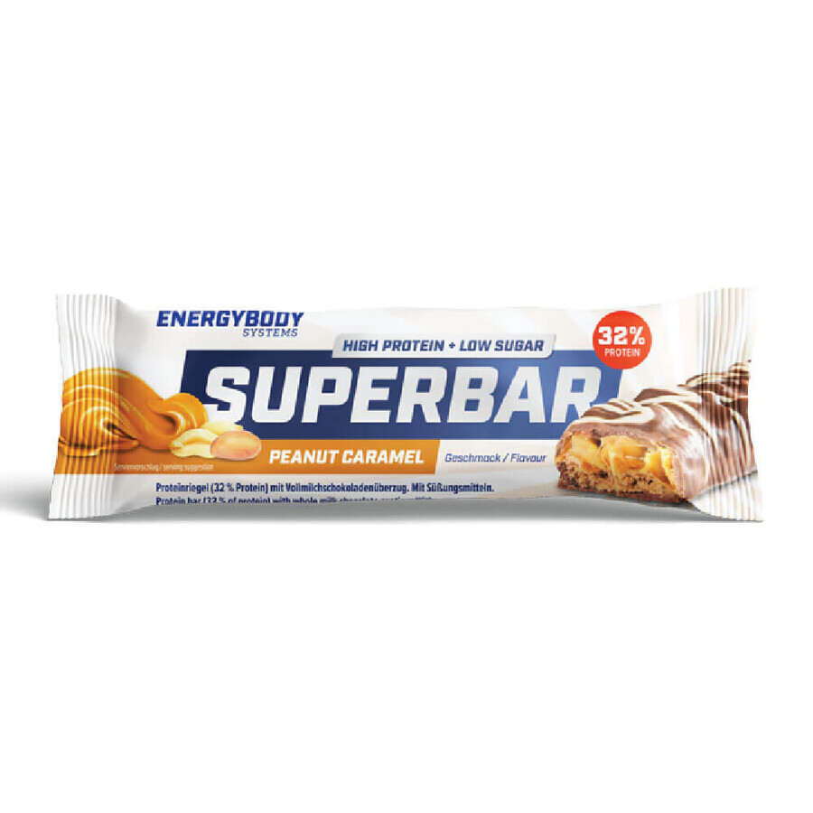 Barre protéinée Superbar au caramel et aux cacahuètes, 50 g, Energybody