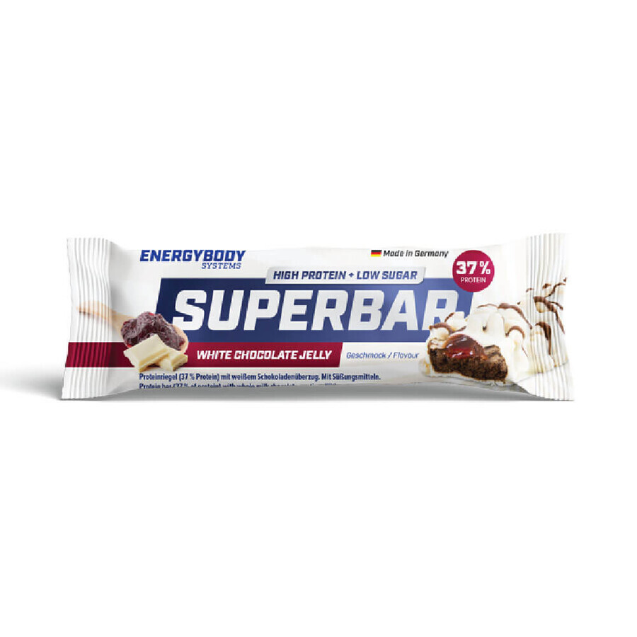 Superbar Barre protéinée à la gelée de chocolat blanc, 50 g, Energybody