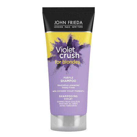 Shampooing Violet Crush aux pigments violets pour cheveux blonds, 75 ml, John Frieda