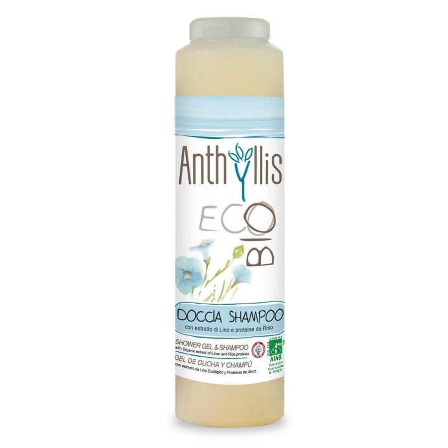 Duschgel mit Leinenextrakt und Reisprotein Eco Bio, 250 ml, Anthyllis