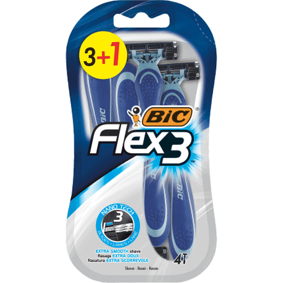 Rasoir BIC FLEX3, 4 pièces