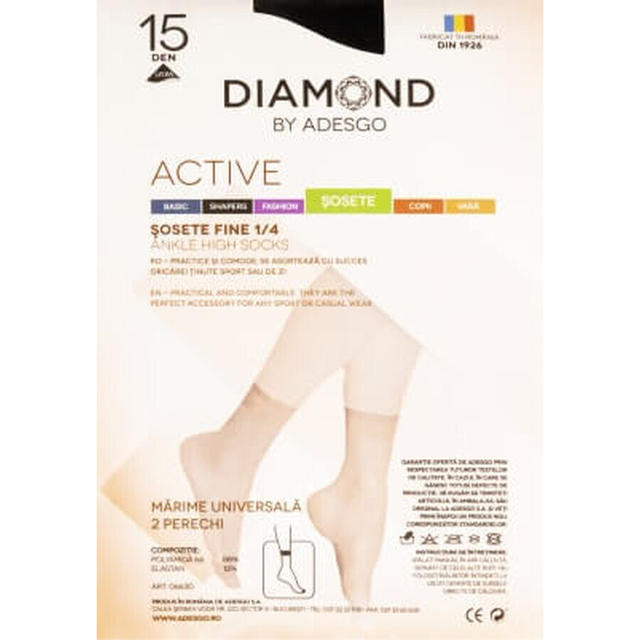 Diamond Ladies active socks sand size 1/4, 1 piece
