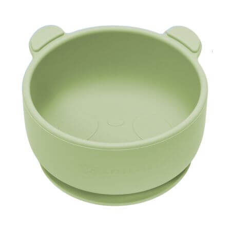 Bol en silicone avec ventouse Le Petit Ours, 6 mois+, Vert cru, Appekids