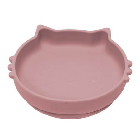 Bol en silicone Kitty II, 6 mois et +, Old Rose, Appekids