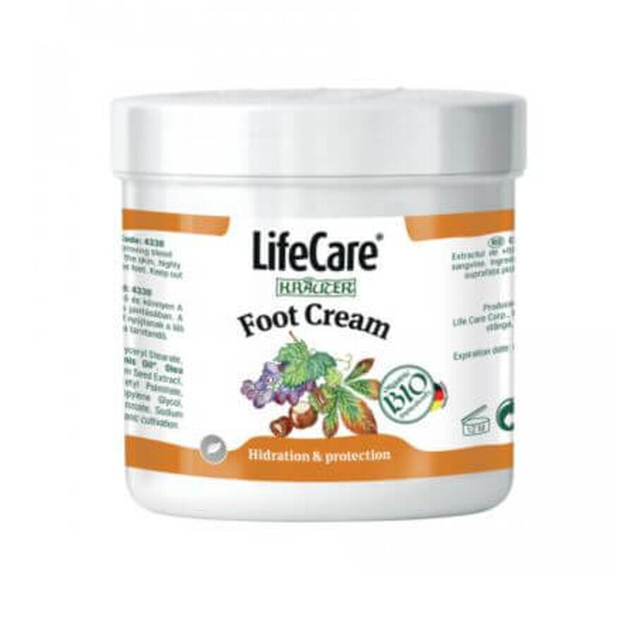 Crème pour les pieds à la vigne et aux herbes biologiques, 250 ml, LifeCare