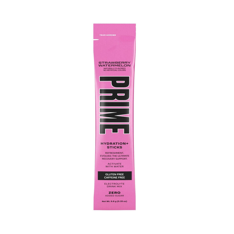 PRIME by Logan Paul x KSI Hydration Drink USA Strawberry Watermelon, Sachets de réhydratation aromatisés à la fraise et à la pastèque, 9.3 g, GNC