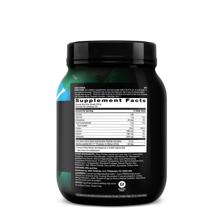 Beyond Raw Dynamic Whey Vanilla Ice Cream, Proteina din Zer cu Aroma de Inghetata de Vanilie, 850 g, GNC