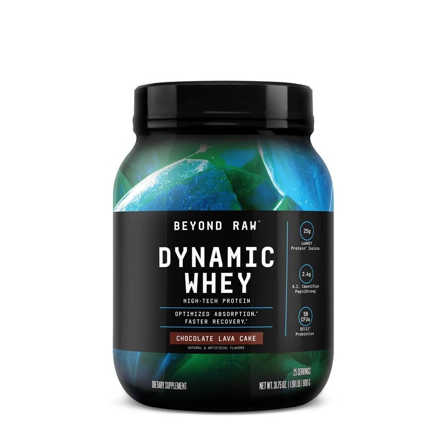 Beyond Raw Dynamic Whey Chocolate Lava Cake, Proteina Din Zer Cu Aroma De Lava Cake Cu Ciocolata, 900 G, GNC