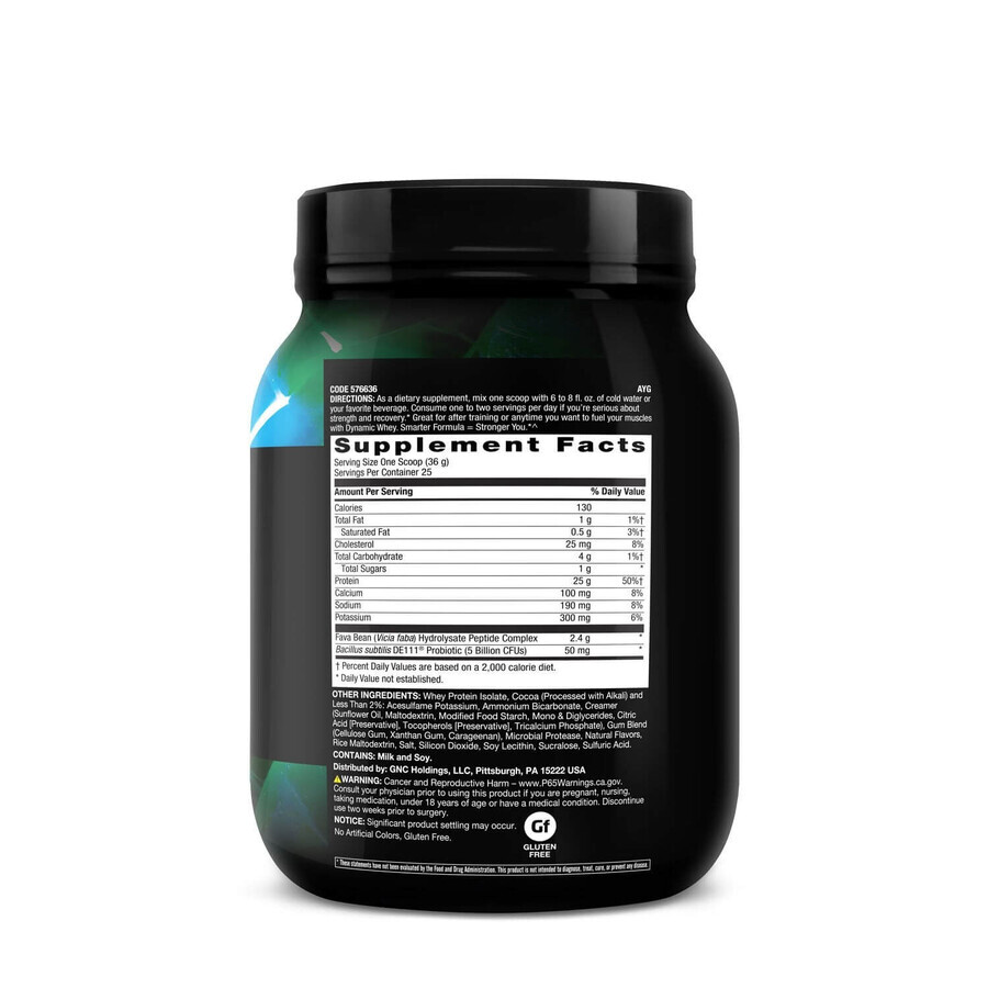 Beyond Raw Dynamic Whey Tiramisu, Protéine de lactosérum avec saveur de Tiramisu, 875 g, Gnc 
