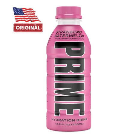 Prime Rehydration Drink avec fraise et pastèque Boisson d'hydratation USA, 500 ml, GNC