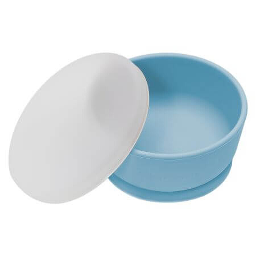 Ciotola in silicone con ventosa e coperchio, 6 mesi+, Aqua Blue, Appekids