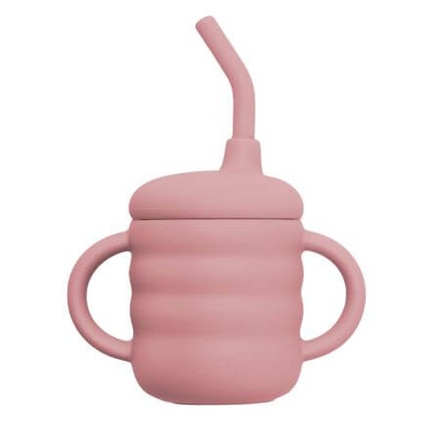 Tasse à paille en silicone, 6 mois et plus, Old Rose, Appekids