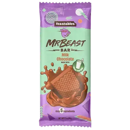 Ciocolata cu lapte Milk Chocolate, 60 g, Mr Beast Feastables