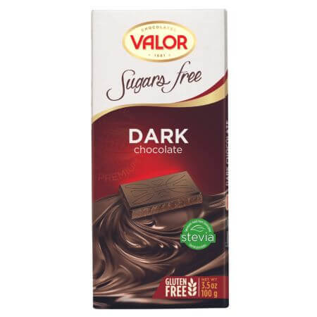 Ciocolata neagra fara zahar, 100 g, Valor