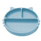 Assiette compartiment&#233;e en silicone avec ventouse Kitty, 6 mois+, Aqua Blue, Appekids