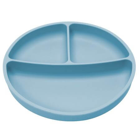 Piatto in silicone a scomparti con ventosa, 6 mesi+, Aqua Blue, Appekids