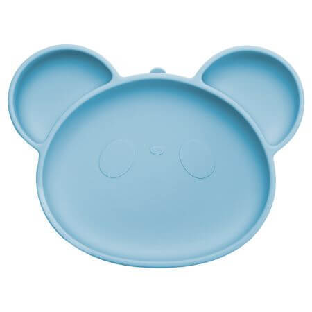 Assiette en silicone à ventouses Panda, 6 mois et +, Aqua Blue, Appekids