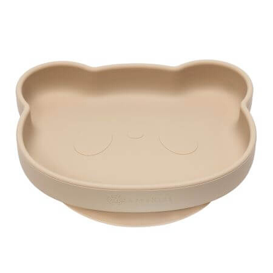 Assiette en silicone avec ventouse Le Petit Ours, 6 mois+, Bubble Beige, Appekids