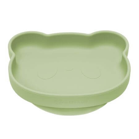 Farfurie din silicon cu ventuza The Little Bear, 6 luni+, Raw Green, Appekids