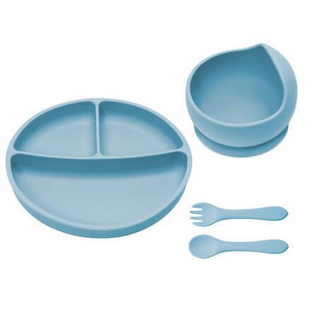 Set pentru diversificare din silicon Basic, Aqua Blue, Appekids