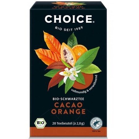 Tè nero biologico con cacao e arancia Choice, 20 bustine, Yogi Tea