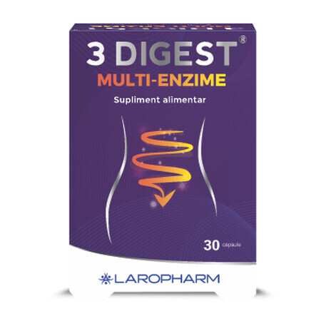 Enzyme digestive 3 Digest Multi-Enzyme, 30 comprimés, Laropharm